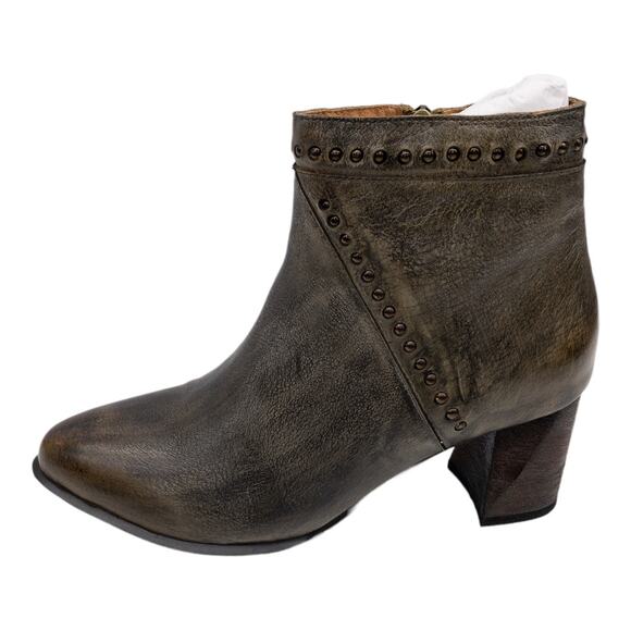 L'Artiste by Spring Step Brown Gray Lovell Block Heel Leather Boots  9 Women's - Picture 1 of 14